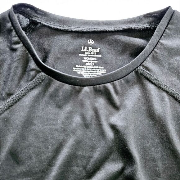 L.L. Bean Hyperlayer Base Layer Light Weight Long-Sleeve Crew Neck Shirt Black S - Picture 7 of 8